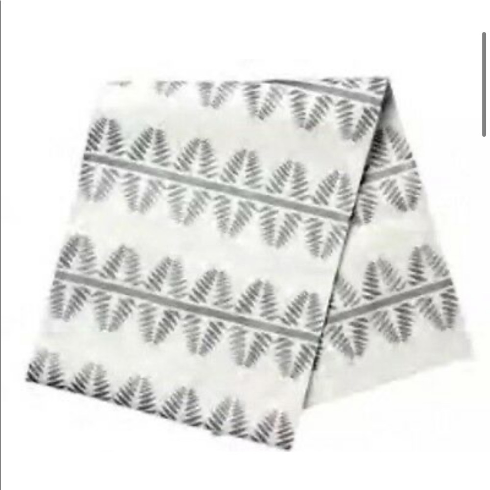 Nate Berkus Silver Embroidered Table Runner